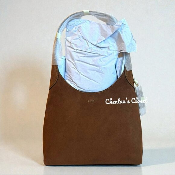 Coach Suede Brooklyn Shoulder Bag 28 - Picture 4 of 12